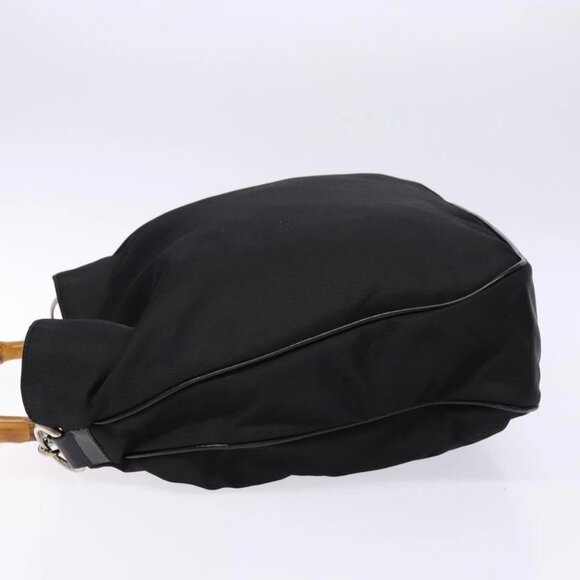GUCCI Bamboo Hand Bag Nylon Black Silver 001 3754 1577 Auth ep10001 - Picture 5 of 16